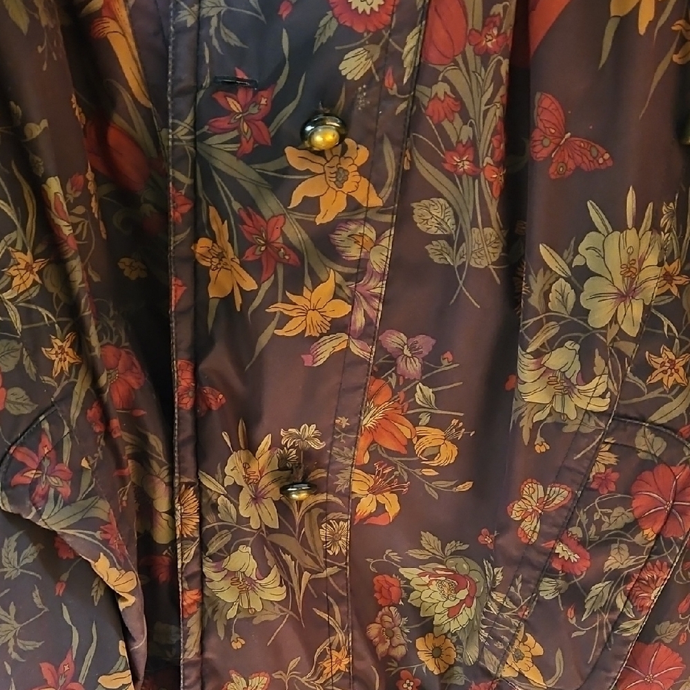 Vintage J.G. Hook Brown Floral Puffed Winter Coat - Picture 4 of 13